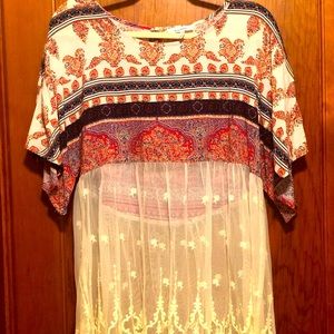 Women’s top- bottom half sheer